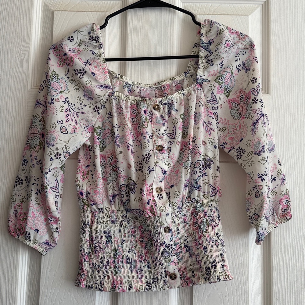 No Boundaries Floral Button-Up Blouse